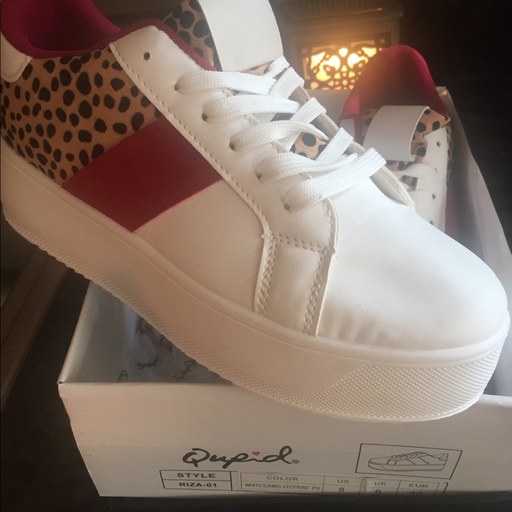 Qupid Leopard Tennis Shoes